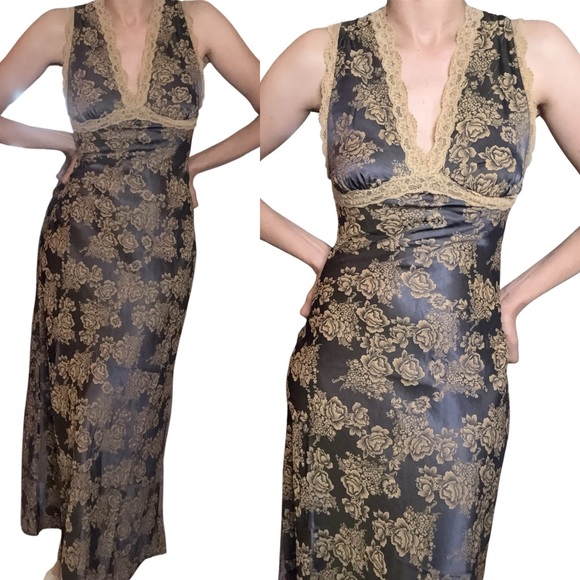 Viral NWT Marshalls Sincerely Jules Brown Floral
Lace Silky Dress Small - Picture 1 of 3